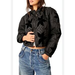 Free People Black Quilted Jacket